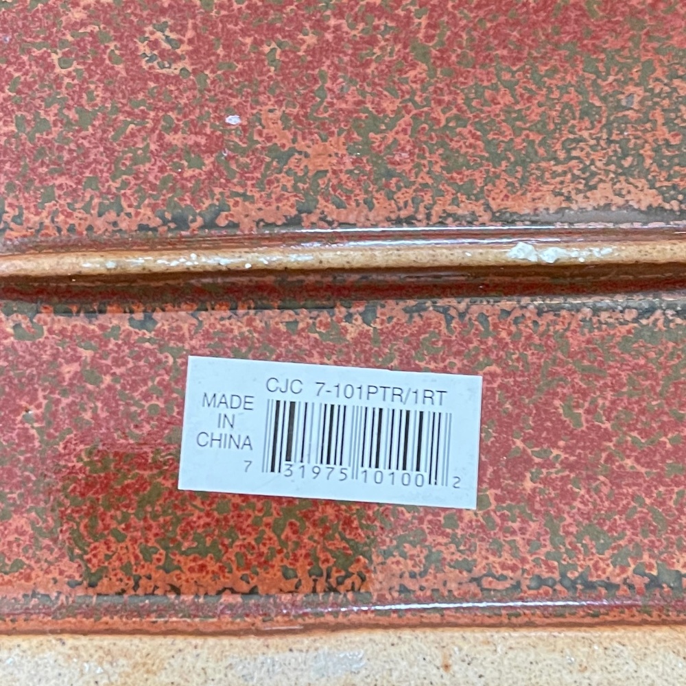 Large Burnt Orange Glazed Rectangle Bonsai Succulent Pot 15"L x 6"W x 2.75"H New - Picture 8 of 11